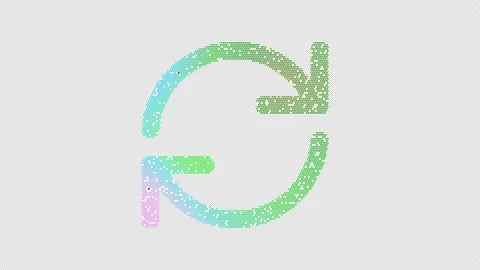 Icon sync is made up of LED square shapes that shimmer and flicker. There are Stock Footage 295591491