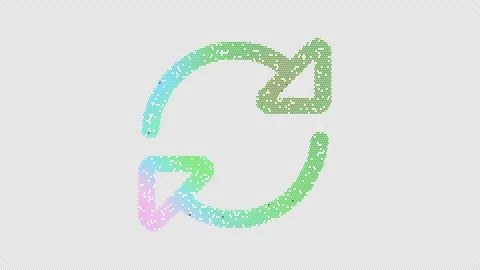 Icon sync  is made up of LED square shapes that shimmer and flicker. There are Stock Footage 295592186