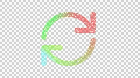 Icon sync is made up of LED square shapes. There are bright diodes and there are Illustrazione stock