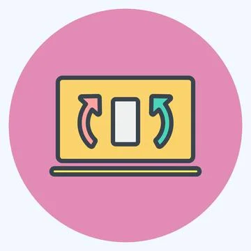 Icon Synchronization. suitable for Education symbol. color mate style. simple Illustrazione stock