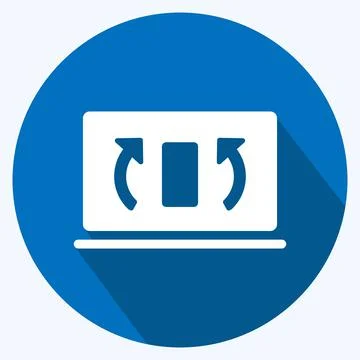 Icon Synchronization. suitable for Education symbol. long shadow style. simpl Stock Illustration