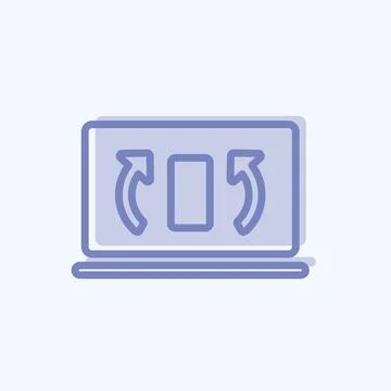 Icon Synchronization. suitable for Education symbol. two tone style. simple d Stock Illustration