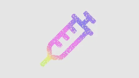 Icon syringe is made up of LED square shapes that shimmer and flicker. There are 스톡 동영상 295589575