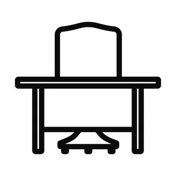 Icon Of Table And Armchair Stock Illustration