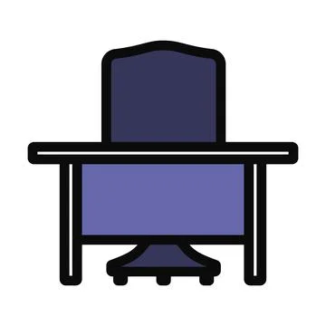 Icon Of Table And Armchair Stock Illustration