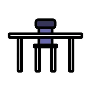 Icon Of Table And Chair Stock Illustration