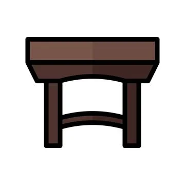 Icon table flat line style pixel perfect. Stock Illustration