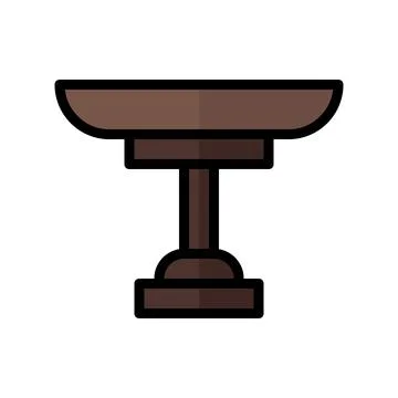 Icon table flat line style pixel perfect. Stock Illustration