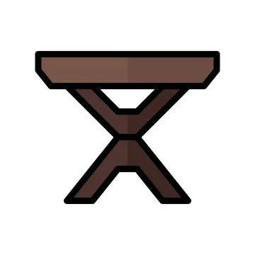 Icon table flat line style pixel perfect. Stock Illustration