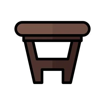 Icon table flat line style pixel perfect. Stock Illustration