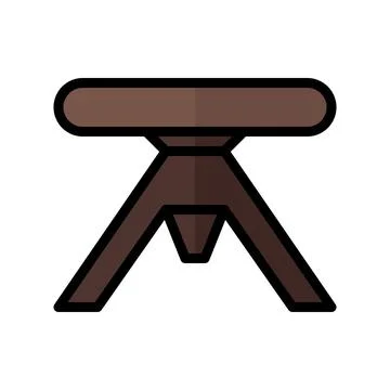 Icon table flat line style pixel perfect. Stock Illustration