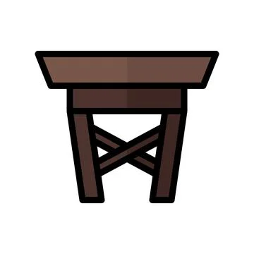 Icon table flat line style pixel perfect. Stock Illustration