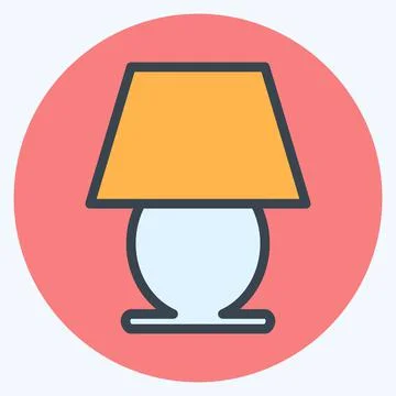 Icon Table Lamp - Color Mate Style - Simple illustration,Editable stroke Stock Illustration