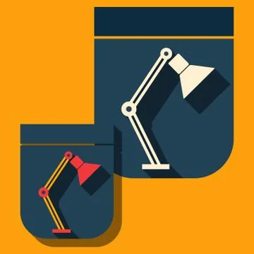 Icon table lamp on a colored background Stock Illustration
