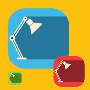 Icon table lamp on a colored background 스톡 일러스트