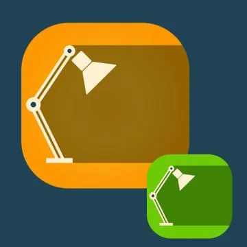 Icon table lamp on a colored background 스톡 일러스트