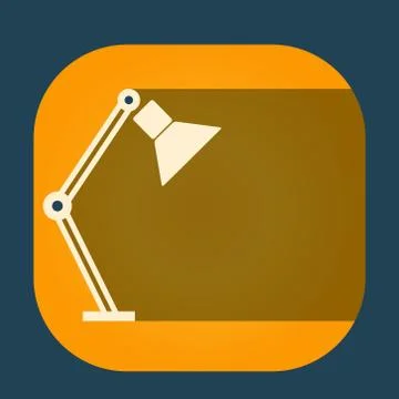 Icon table lamp on a colored background 스톡 일러스트