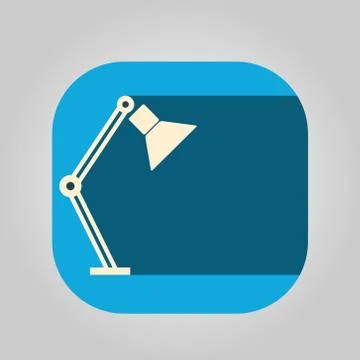 Icon table lamp on a colored background 스톡 일러스트