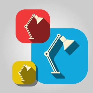 Icon table lamp on a colored background 스톡 일러스트
