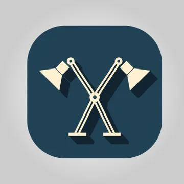 Icon table lamp on a colored background 스톡 일러스트