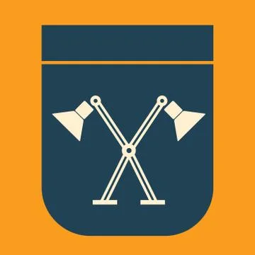 Icon table lamp on a colored background Illustrazione stock