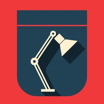 Icon table lamp on a colored background Stock Illustration