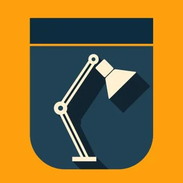 Icon table lamp on a colored background Stock Illustration