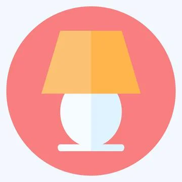 Icon Table Lamp - Flat Style - Simple illustration,Editable stroke Stock Illustration