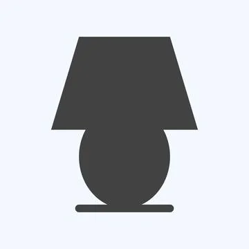 Icon Table Lamp - Glyph Style - Simple illustration,Editable stroke Stock Illustration