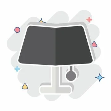 Icon Table Lamp. related to Light symbol. comic style. design editable Stock Illustration
