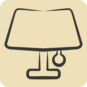 Icon Table Lamp. related to Light symbol. hand drawn style. design editable イラスト素材
