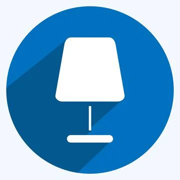 Icon Table Lamp. suitable for House symbol. long shadow style. simple design  Stock Illustration