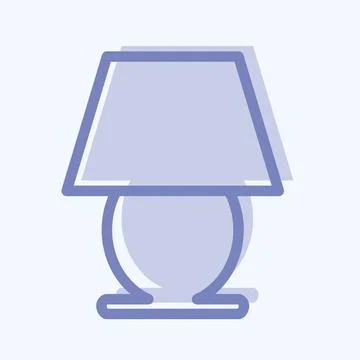Icon Table Lamp - Two Tone Style - Simple illustration,Editable stroke Stock Illustration