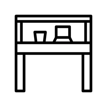 Icon table line style pixel perfect. Stock Illustration