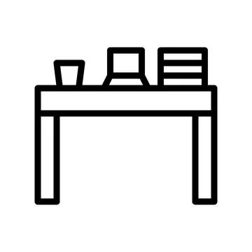 Icon table line style pixel perfect. Stock Illustration