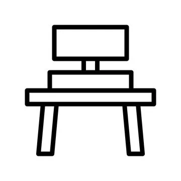 Icon table line style pixel perfect. Stock Illustration