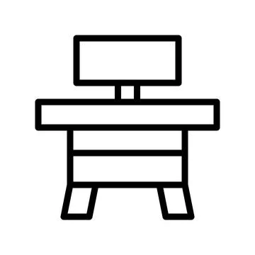 Icon table line style pixel perfect. Stock Illustration