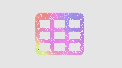 Icon table is made up of LED square shapes that shimmer and flicker. There are Stock Footage 295588443