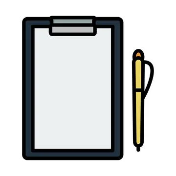 Icon Of Tablet And Pen 스톡 일러스트