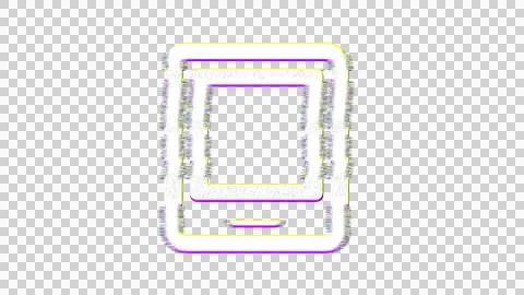 Icon tablet is distorted. Glitch. Noise, chromatic aberration, geometric Stock Illustration