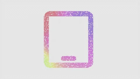 Icon tablet is made up of LED square shapes that shimmer and flicker. There are Stock Footage 300759501
