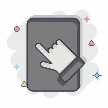 Icon Tablet Pad. related to Computer symbol. comic style. simple design edi.. Stock Illustration