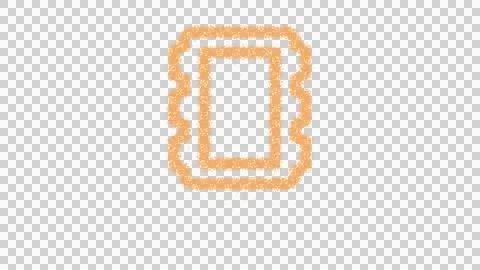 Icon tablet rugged is made of yellow grains of sand. Some grains of sand fall Stock Illustration