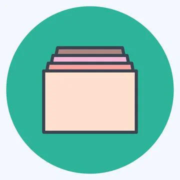 Icon Tabs. suitable for web interface symbol. color mate style. simple design Stock Illustration