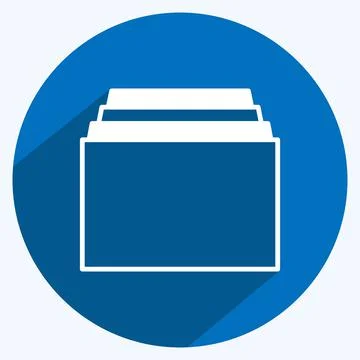 Icon Tabs. suitable for web interface symbol. long shadow style. simple desig Stock Illustration