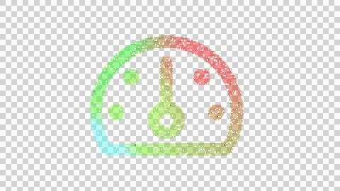 Icon tachometer average is made up of LED square shapes. There are bright diodes Stock Illustration