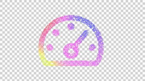 Icon tachometer fast is made up of LED square shapes. There are bright diodes Stock Illustration