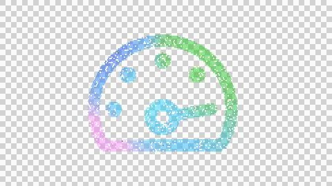 Icon tachometer fastest is made up of LED square shapes. There are bright diodes Stock Illustration