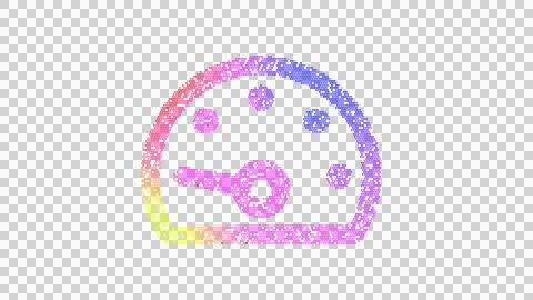 Icon tachometer slowest is made up of LED square shapes. There are bright diodes Stock Illustration