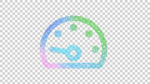 Icon tachometer slowest is made up of LED square shapes. There are bright diodes Stock Illustration